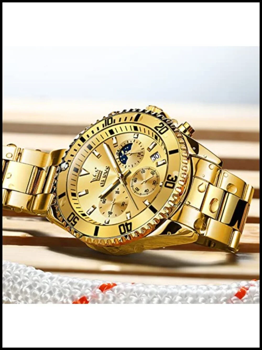 Mens Stainless Steel Watch Big Face Analog Waterproof Luxury Quartz